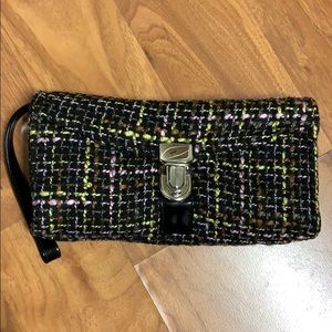Brand New Macy’s Tweed Black Clutch / Wristlet